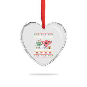 Funny Feminist Christmas Lights And Reproductive Rights Ugly Holiday Gift Heart Crystal Glass Ornament TS12 Print Your Wear