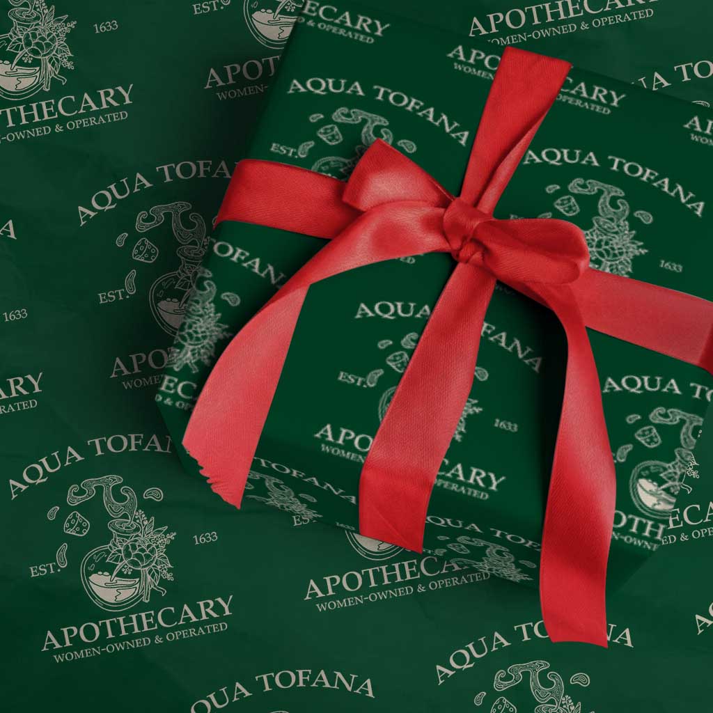 Funny Feminist Wrapping Paper Roll Aqua Tofana Apothecary Est 1633 Retro Vintage TS02 Green Print Your Wear