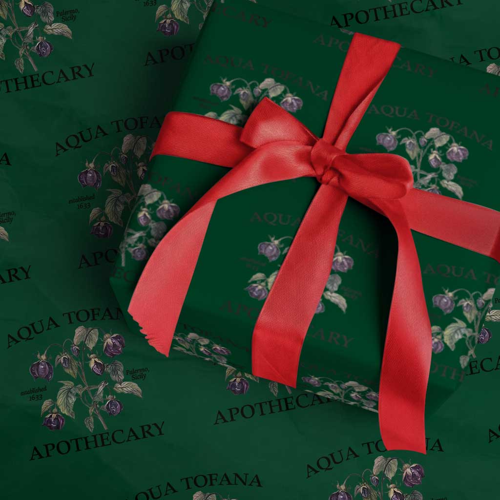 Funny Feminist Wrapping Paper Roll Aqua Tofana Apothecary Vintage Minimalism TS02 Green Print Your Wear