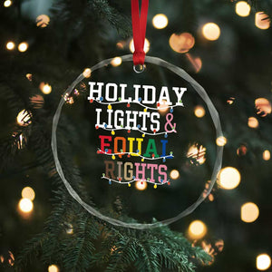 Funny Feminist LGBT Xmas Crystal Glass Ornament Holiday Lights And Equal Rights Led Lights TS11 Print Your Wear