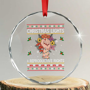 Funny Feminist Lights And Reproductive Rights Crystal Glass Ornament Ugly Christmas Gift TS12 Transparent Glass 3'' Circle Print Your Wear