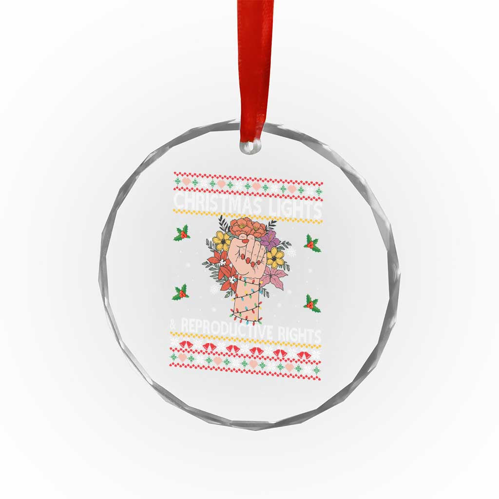 Funny Feminist Lights And Reproductive Rights Crystal Glass Ornament Ugly Christmas Gift TS12 Print Your Wear