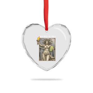 Funny Feminist Medusa Statue Of Liberty Heart Crystal Glass Ornament Girls Will Be Girls TS12 Print Your Wear