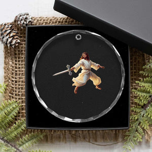 Funny Fencing Jesus Crystal Glass Ornament Combat Sport Christan Lover TS14 Print Your Wear