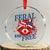 Funny Feral and Free Raccoon Crystal Glass Ornament Patriotic Bandana Animal 4th of July US Flag TS02 Transparent Glass 3'' Circle Print Your Wear