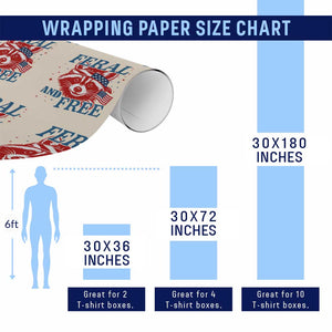 Funny Feral and Free Raccoon Wrapping Paper Roll Patriotic Bandana Animal 4th of July US Flag TS02 Print Your Wear