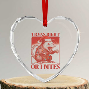 Funny Fierce Opossum Santa Heart Crystal Glass Ornament Trans Right Or I Bites Christmas Gift TS12 Transparent Glass 3'' Heart Print Your Wear