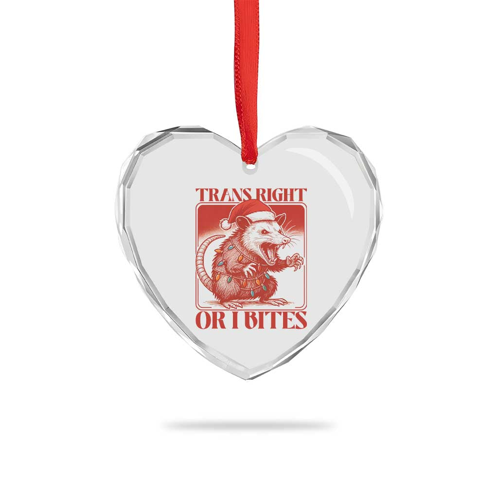 Funny Fierce Opossum Santa Heart Crystal Glass Ornament Trans Right Or I Bites Christmas Gift TS12 Print Your Wear