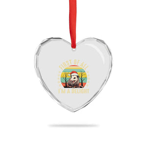 Funny First Of All I'm A Delight Heart Crystal Glass Ornament Angry Opossum Possum Xmas TS11 Print Your Wear