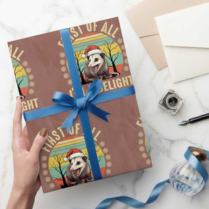 Funny First Of All I'm A Delight Wrapping Paper Roll Angry Opossum Possum Christmas TS11 Mocha Print Your Wear
