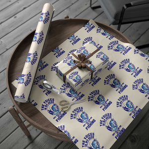 Funny Fisherman Wrapping Paper Roll The Voices In My Head Are Telling Me To Go Fishing TS14 Beige Print Your Wear