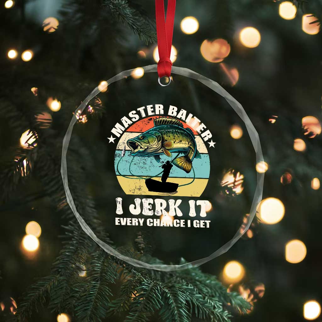 Funny Fishing Master-Baiter Crystal Glass Ornament Kayak Fishing Dad Grandpa Bass Fish Adult Humor TS02 Print Your Wear