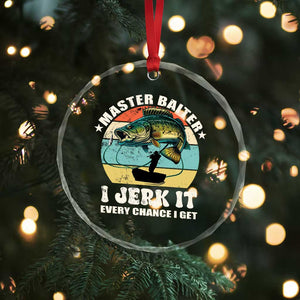 Funny Fishing Master-Baiter Crystal Glass Ornament Kayak Fishing Dad Grandpa Bass Fish Adult Humor TS02 Print Your Wear
