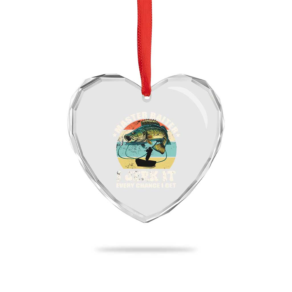 Funny Fishing Master-Baiter Heart Crystal Glass Ornament Kayak Fishing Dad Grandpa Bass Fish Adult Humor TS02 Print Your Wear