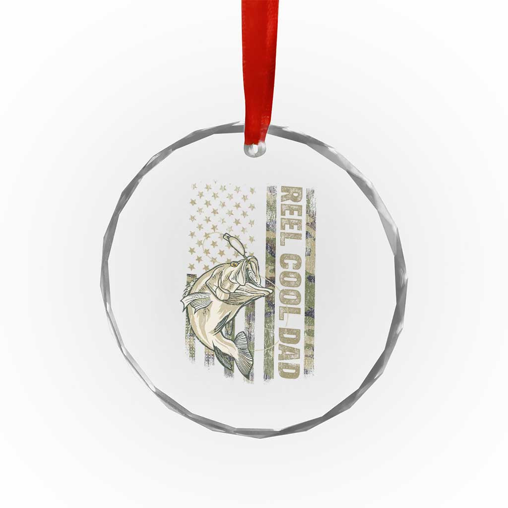 Funny Fishing Vintage Reel Cool Dad Crystal Glass Ornament Camo American Flag USA Bass Fish Fisherman TS10 Print Your Wear