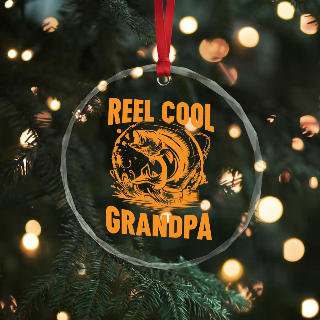 Funny Fishing Vintage Reel Cool Grandpa Crystal Glass Ornament TS10 Print Your Wear