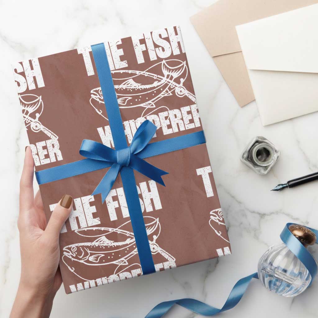 Funny Fishing Wrapping Paper Roll The Fish Whisperer Lake Life Gift For Fishermen Dads TS10 Mocha Print Your Wear