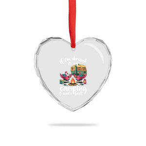 Funny Flamingo Camping Heart Crystal Glass Ornament If I Am Drunk It Is My Friend Fault TS14 Print Your Wear