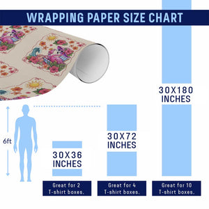 Funny Flamingo Tropical Floral Summer Vacation Graphic Wrapping Paper Roll