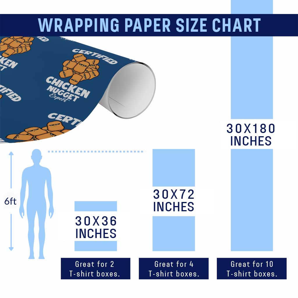 Funny Food Lover Gift Wrapping Paper Roll Certified Chicken Nugget Expert TS12 Print Your Wear