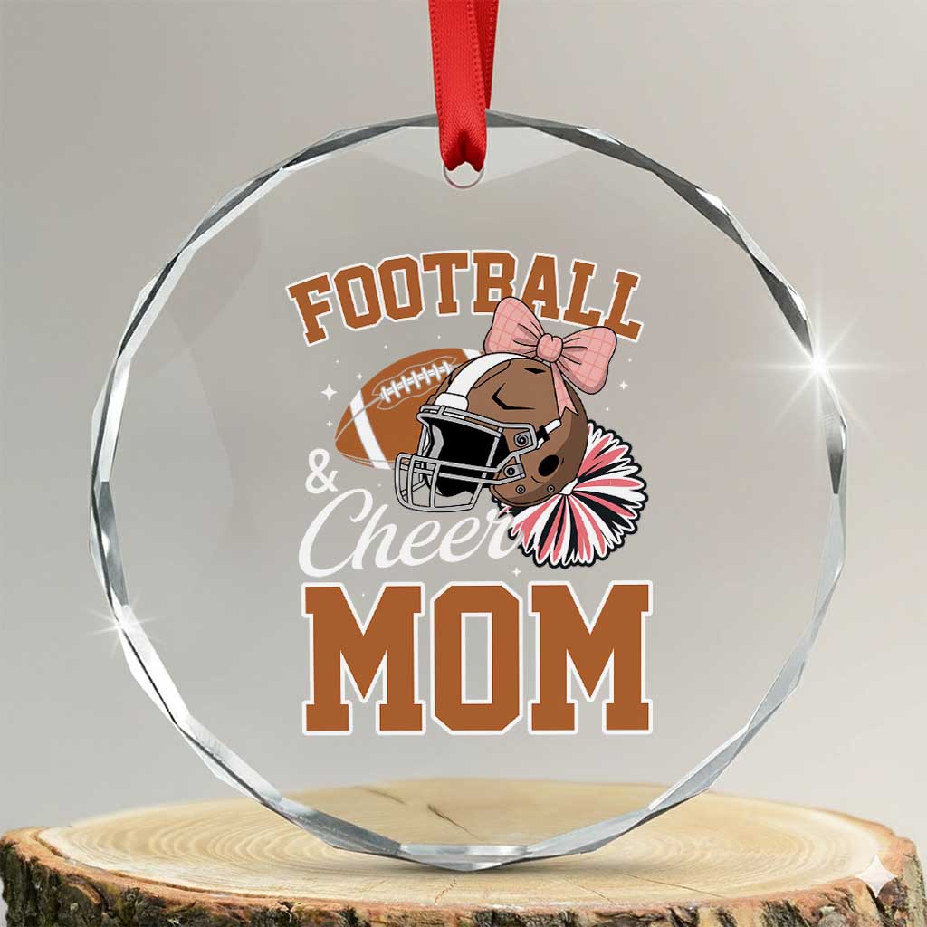 Funny Football And Cheer Mom Quote Crystal Glass Ornament Sports Season Gift TS12 Transparent Glass 3'' Circle Print Your Wear