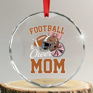 Funny Football And Cheer Mom Quote Crystal Glass Ornament Sports Season Gift TS12 Transparent Glass 3'' Circle Print Your Wear