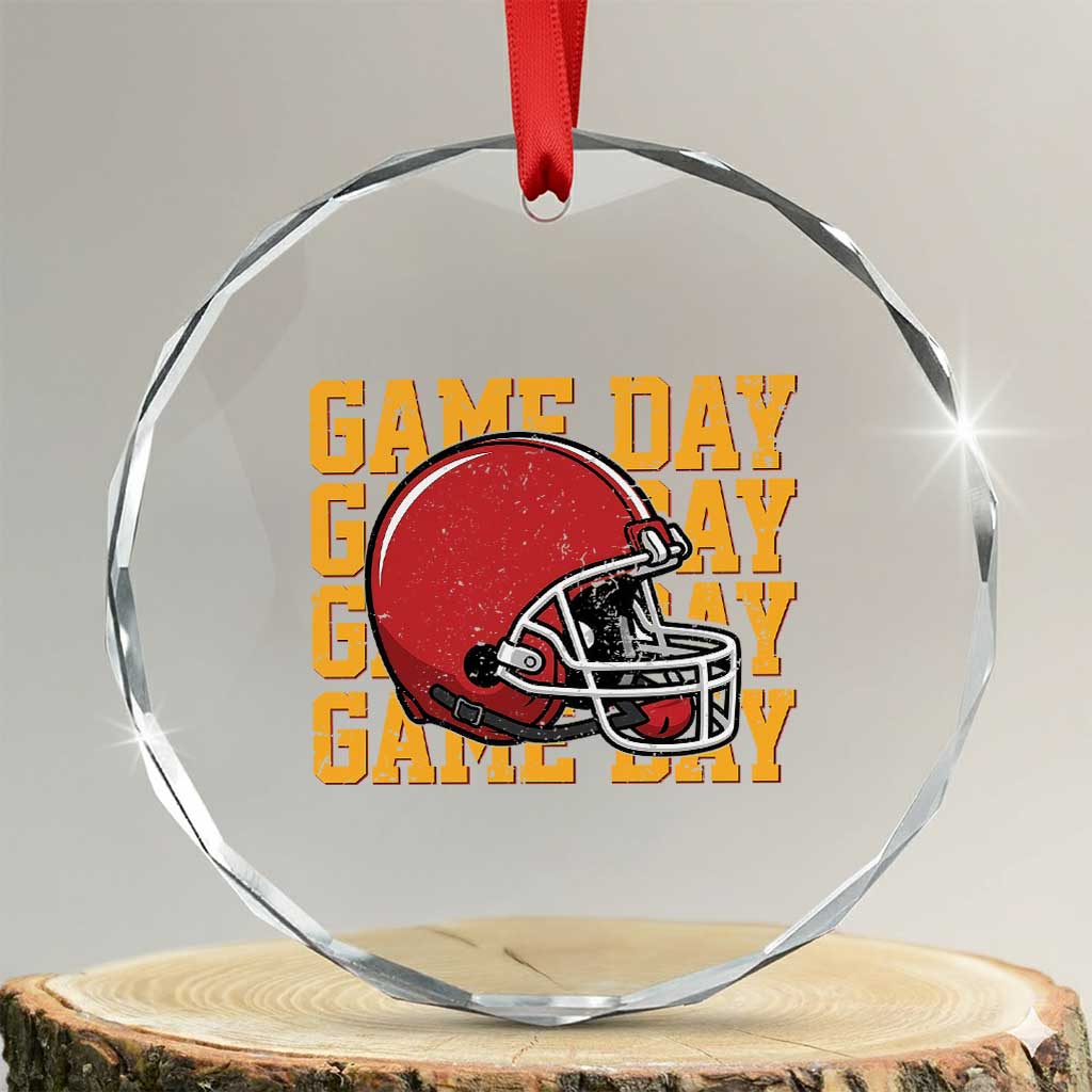 Funny Football Helmet Crystal Glass Ornament Game Day Sport Lover Gift TS12 Transparent Glass 3'' Circle Print Your Wear