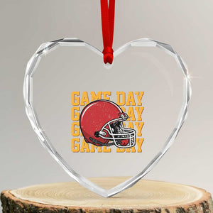 Funny Football Helmet Heart Crystal Glass Ornament Game Day Sport Lover Gift TS12 Transparent Glass 3'' Heart Print Your Wear