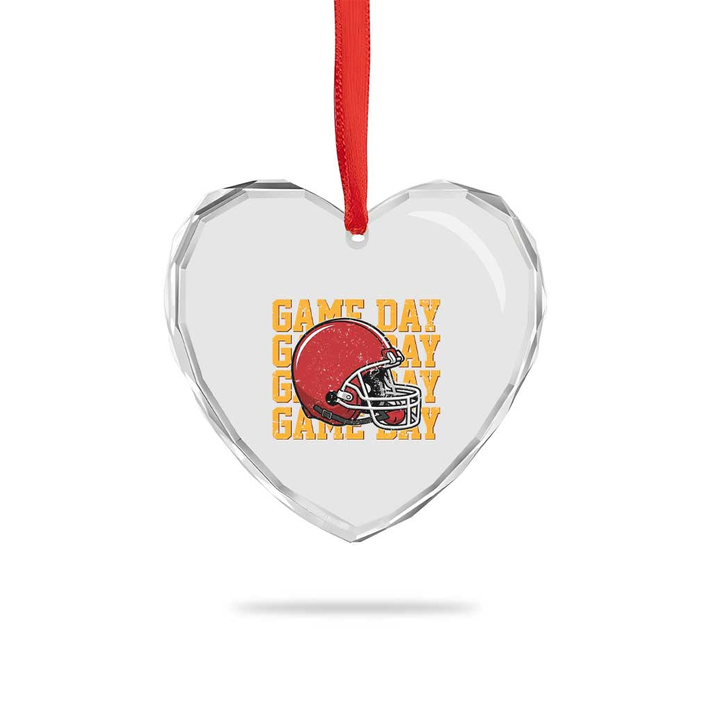 Funny Football Helmet Heart Crystal Glass Ornament Game Day Sport Lover Gift TS12 Print Your Wear