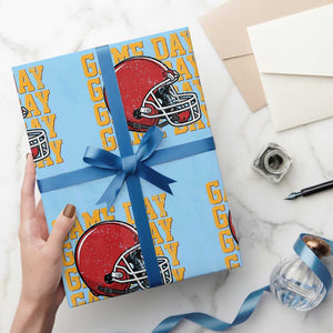 Funny Football Helmet Wrapping Paper Roll Game Day Sport Lover Gift TS12 Light Blue Print Your Wear