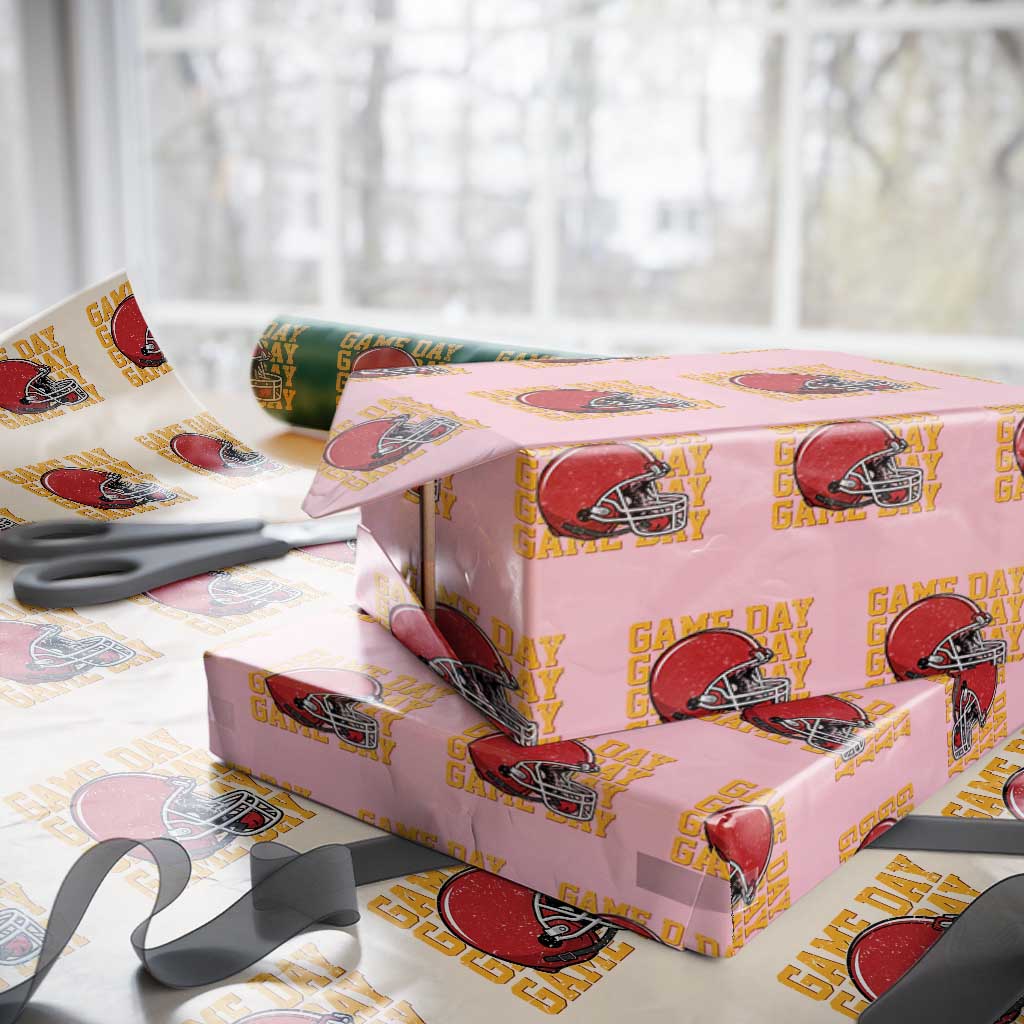 Funny Football Helmet Wrapping Paper Roll Game Day Sport Lover Gift TS12 Light Pink Print Your Wear