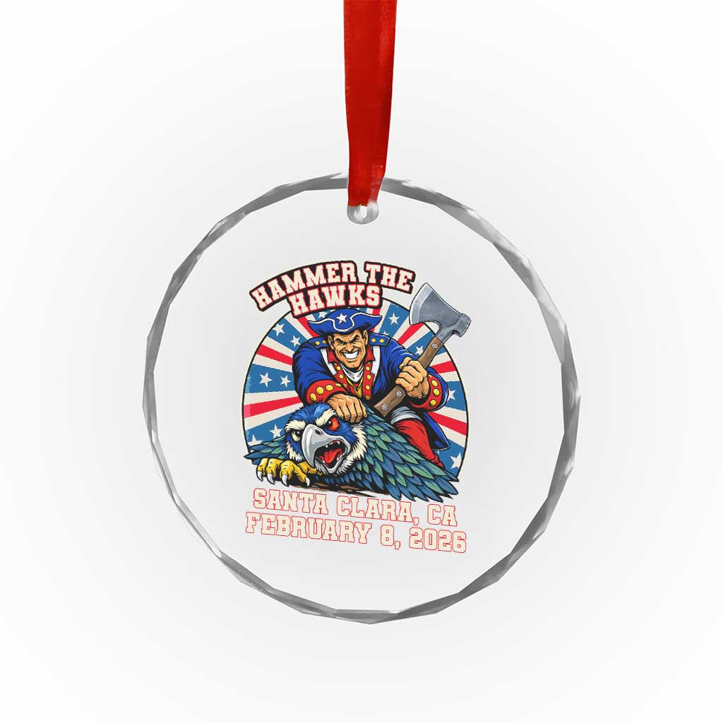 Funny Football Rivarly Crystal Glass Ornament Hammer The Hawk New England Minutemen Championship TS11 Print Your Wear
