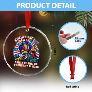 Funny Football Rivarly Crystal Glass Ornament Hammer The Hawk New England Minutemen Championship TS11 Print Your Wear