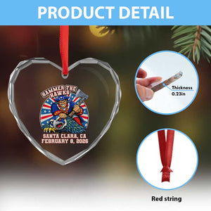 Funny Football Rivarly Heart Crystal Glass Ornament Hammer The Hawk New England Minutemen Championship TS11 Print Your Wear