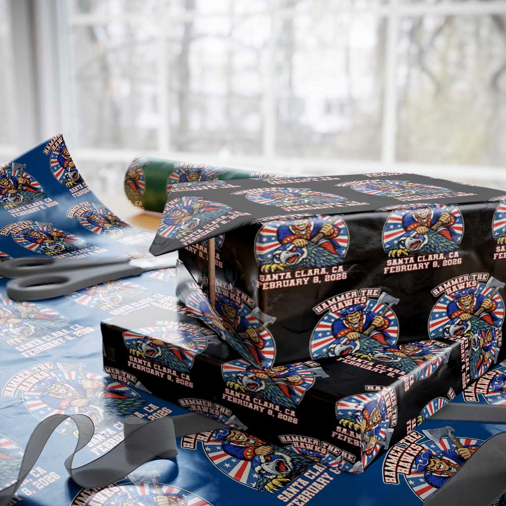 Funny Football Rivarly Wrapping Paper Roll Hammer The Hawk New England Minutemen Championship TS11 Black Print Your Wear