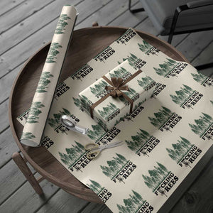 Funny Forest Disc Golf Humor Fcking Trees Wrapping Paper Roll TS02 Beige Print Your Wear