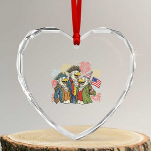 Funny Founding Fathers Eagle Heart Crystal Glass Ornament 250th Anniversary America Patriotic Gift TS12 Transparent Glass 3'' Heart Print Your Wear
