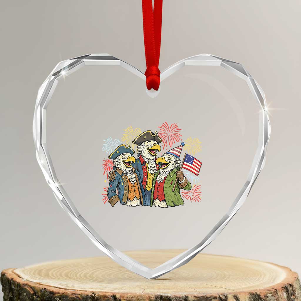 Funny Founding Fathers Eagle Heart Crystal Glass Ornament 250th Anniversary America Patriotic Gift TS12 Transparent Glass 3'' Heart Print Your Wear