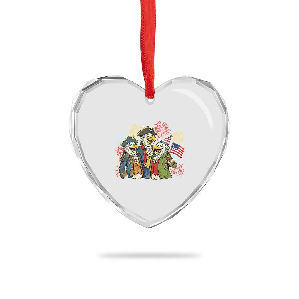 Funny Founding Fathers Eagle Heart Crystal Glass Ornament 250th Anniversary America Patriotic Gift TS12 Print Your Wear