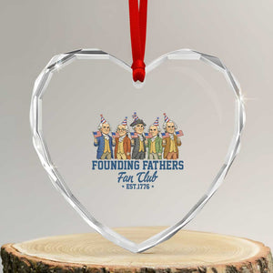 Funny Founding Fathers Fan Club Heart Crystal Glass Ornament American History Lovers TS12 Transparent Glass 3'' Heart Print Your Wear