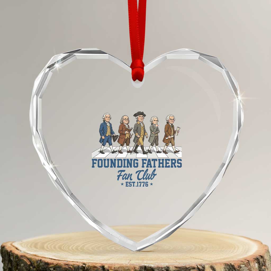 Funny Founding Fathers Fan Club Heart Crystal Glass Ornament Patriotic American History TS12 Transparent Glass 3'' Heart Print Your Wear