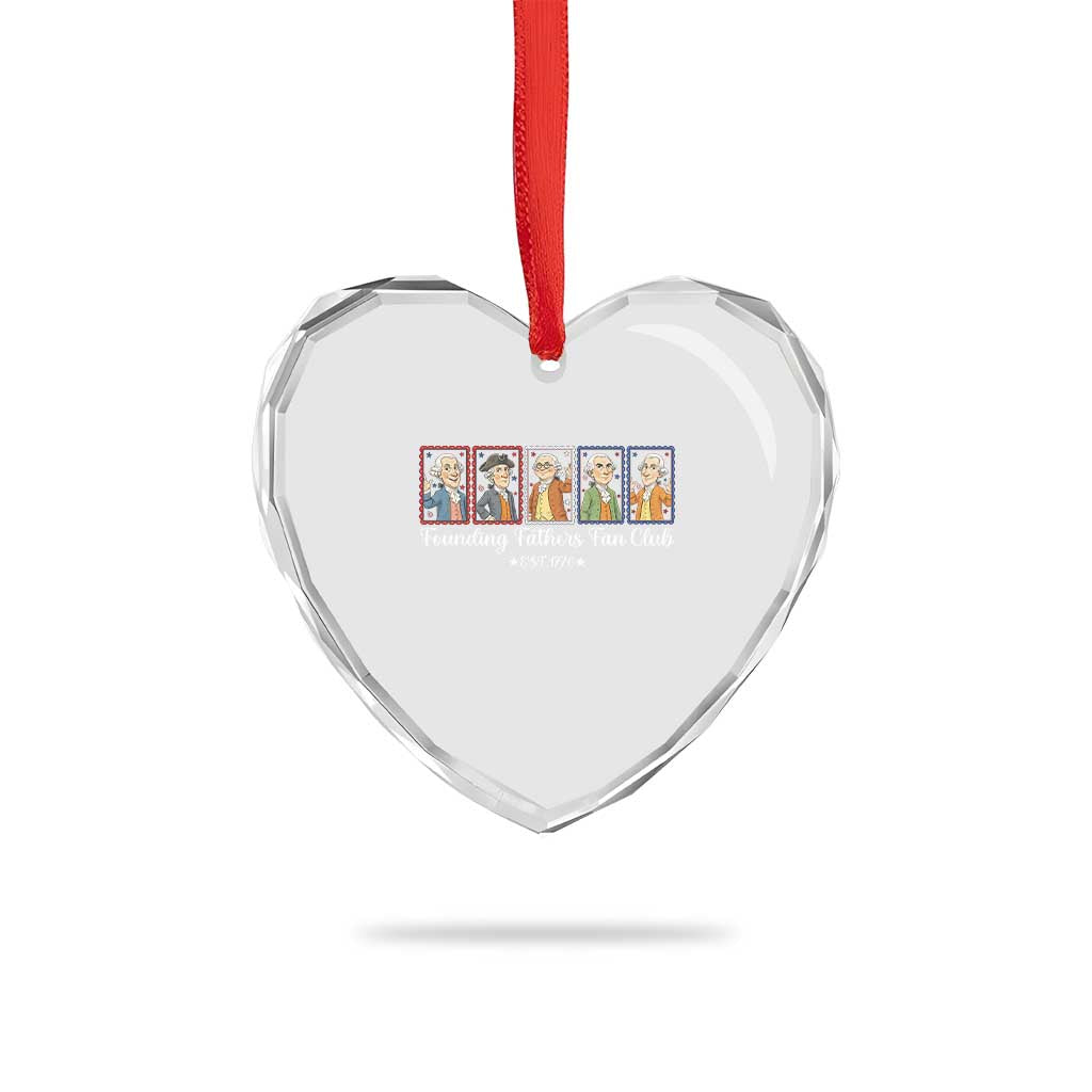 Funny Founding Fathers Fan Club Patriotic History Heart Crystal Glass Ornament TS12 Print Your Wear