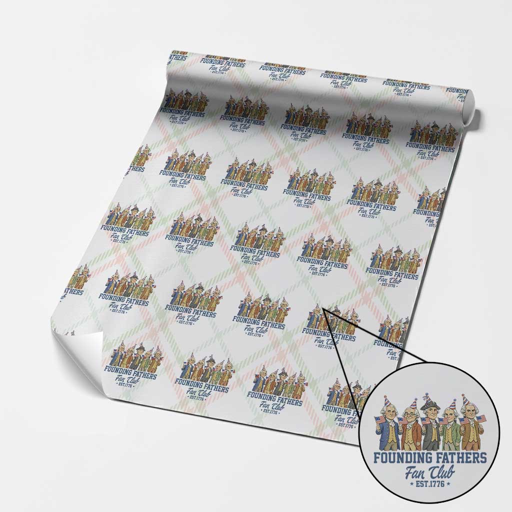 Funny Founding Fathers Fan Club Wrapping Paper Roll American History Lovers TS12 Christmas Plaid Print Your Wear