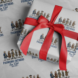 Funny Founding Fathers Fan Club Wrapping Paper Roll Patriotic American History TS12 White Print Your Wear