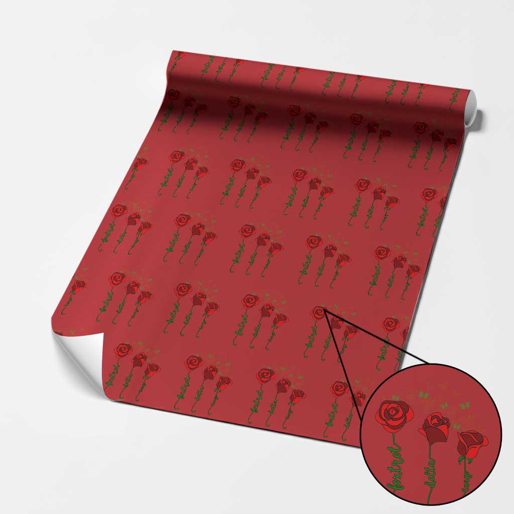 Funny Foxtrot Delta Tango Wrapping Paper Roll Vintage Rose Flowers Butterfly TS11 Red Print Your Wear