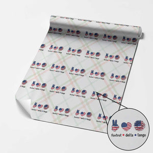 Funny Foxtrots Delta Tangos Wrapping Paper Roll American Flag Peace Sign Heart Sunflower TS02 Christmas Plaid Print Your Wear