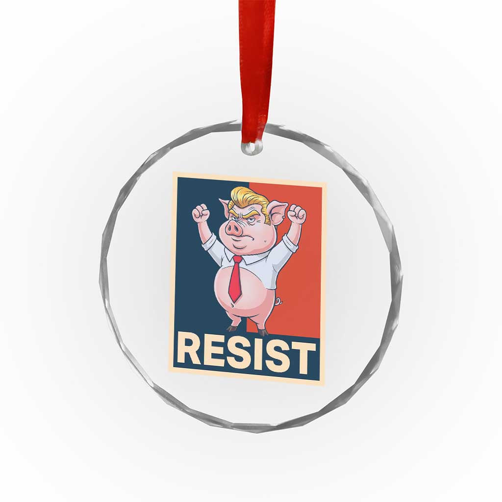 Funny Freedom Pig Resistance Movement Political Satire Meme Gift Crystal Glass Ornament - Print Your Wear