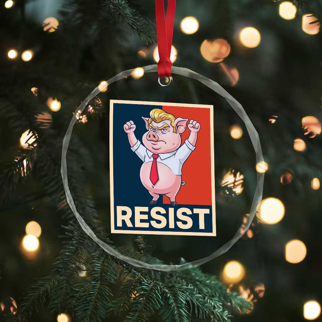 Funny Freedom Pig Resistance Movement Political Satire Meme Gift Crystal Glass Ornament - Print Your Wear