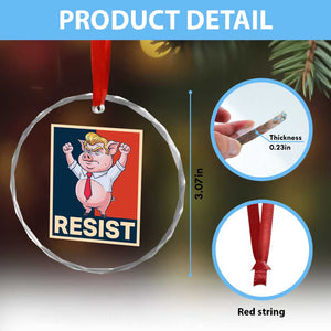 Funny Freedom Pig Resistance Movement Political Satire Meme Gift Crystal Glass Ornament TS12 Print Your Wear