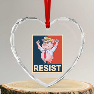 Funny Freedom Pig Resistance Movement Political Satire Meme Gift Heart Crystal Glass Ornament - Print Your Wear